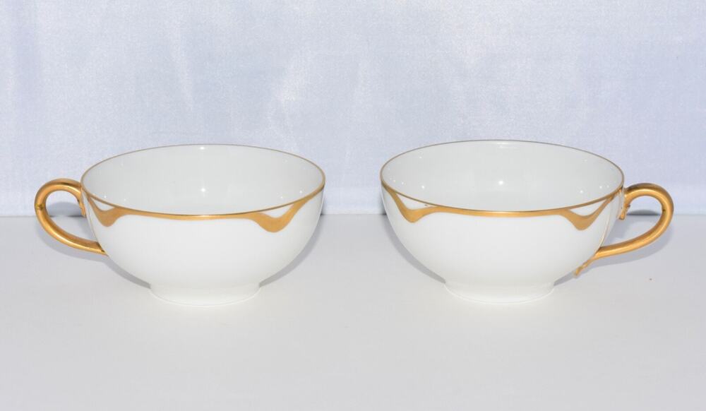Haviland Limoges France Gold Coffee Cup Set Silver Wedding